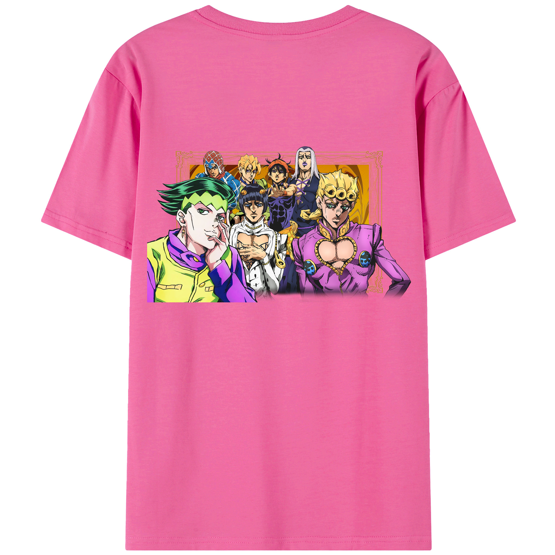 （画像用） ジョジョの奇妙な冒険 ジョルノ?ジョバァーナ JoJo's Bizarre Adventure Giorno Giovanna レディース半袖Tシャツ(バックプリント)